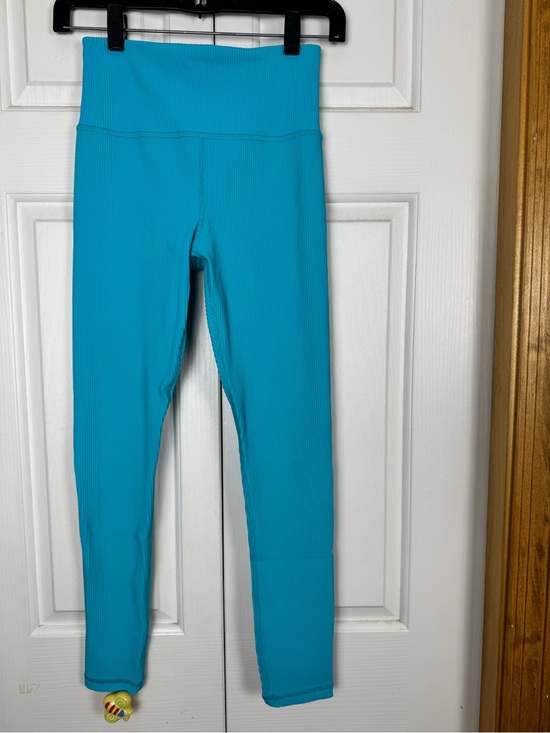 Athleta Pants - Athleta Turquoise Ribbed High-Waist Leggings